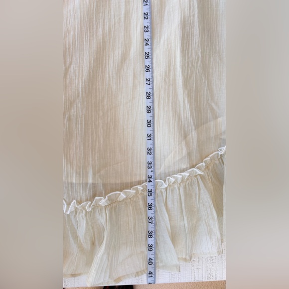 12th Tribe Women’s 2 Pc Crop Top Maxi Skirt Set Gauzy Cream Bows Size Small - Picture 14 of 14